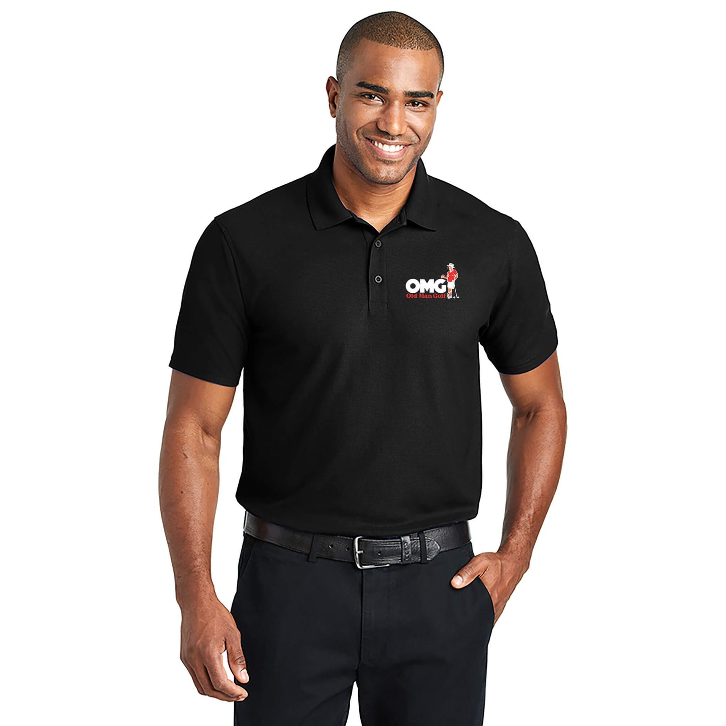 OMG Performance Pro polo golf shirt black