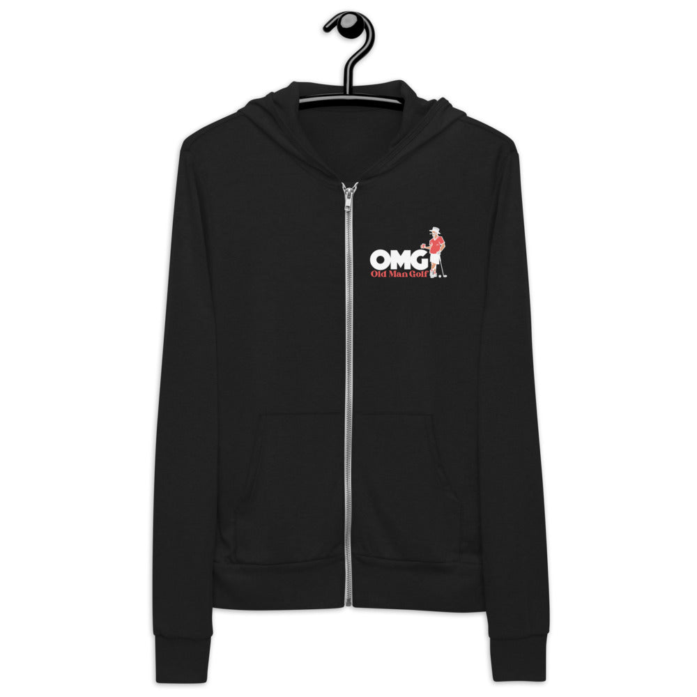 omg old man golf apparel zip hoodie lightweight sweatshirt