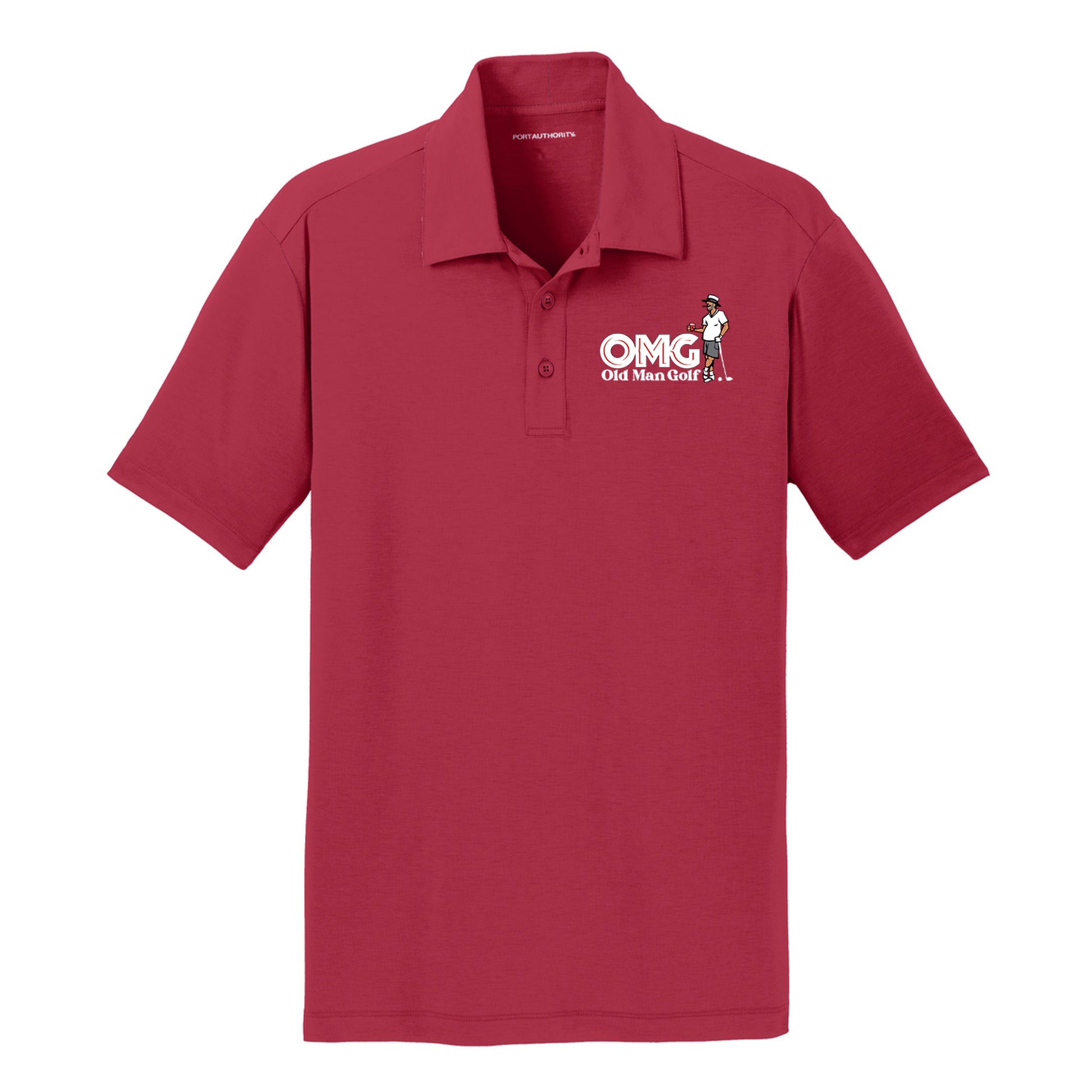 Vapor graphic print red golf shirt Men's Golf Polo (red shirt